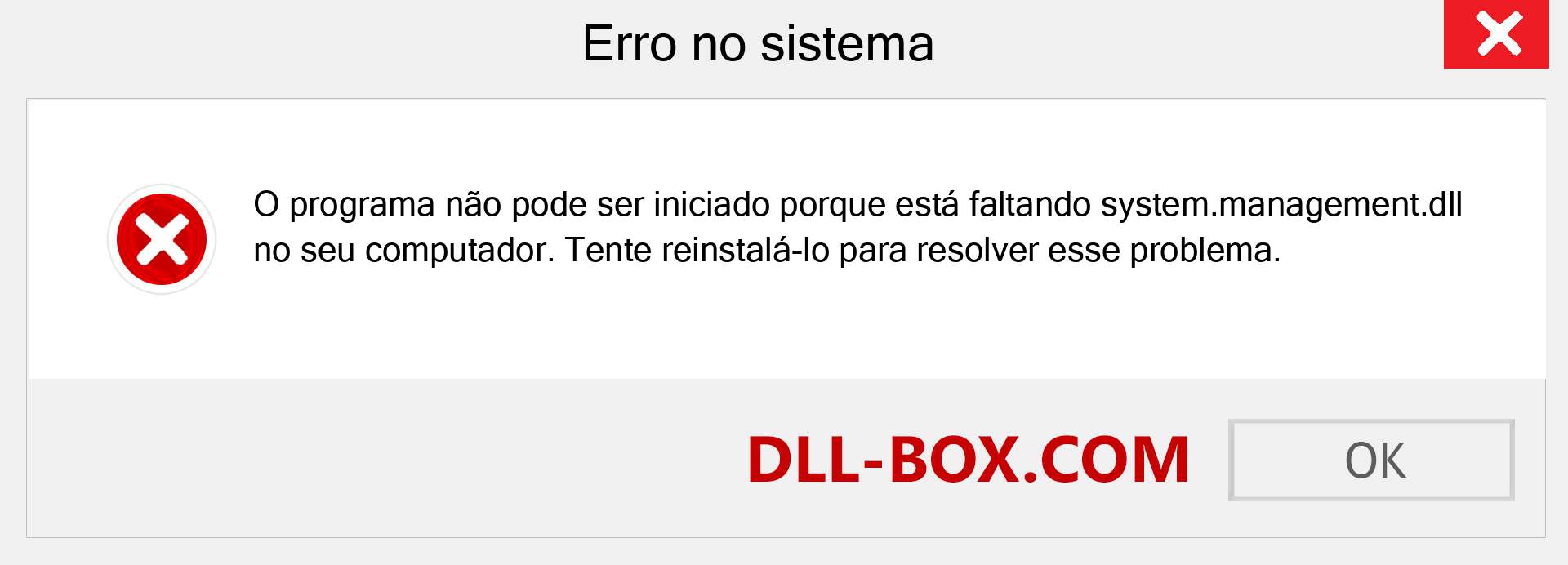 Arquivo system.management.dll ausente ?. Download para Windows 7, 8, 10 - Correção de erro ausente system.management dll no Windows, fotos, imagens